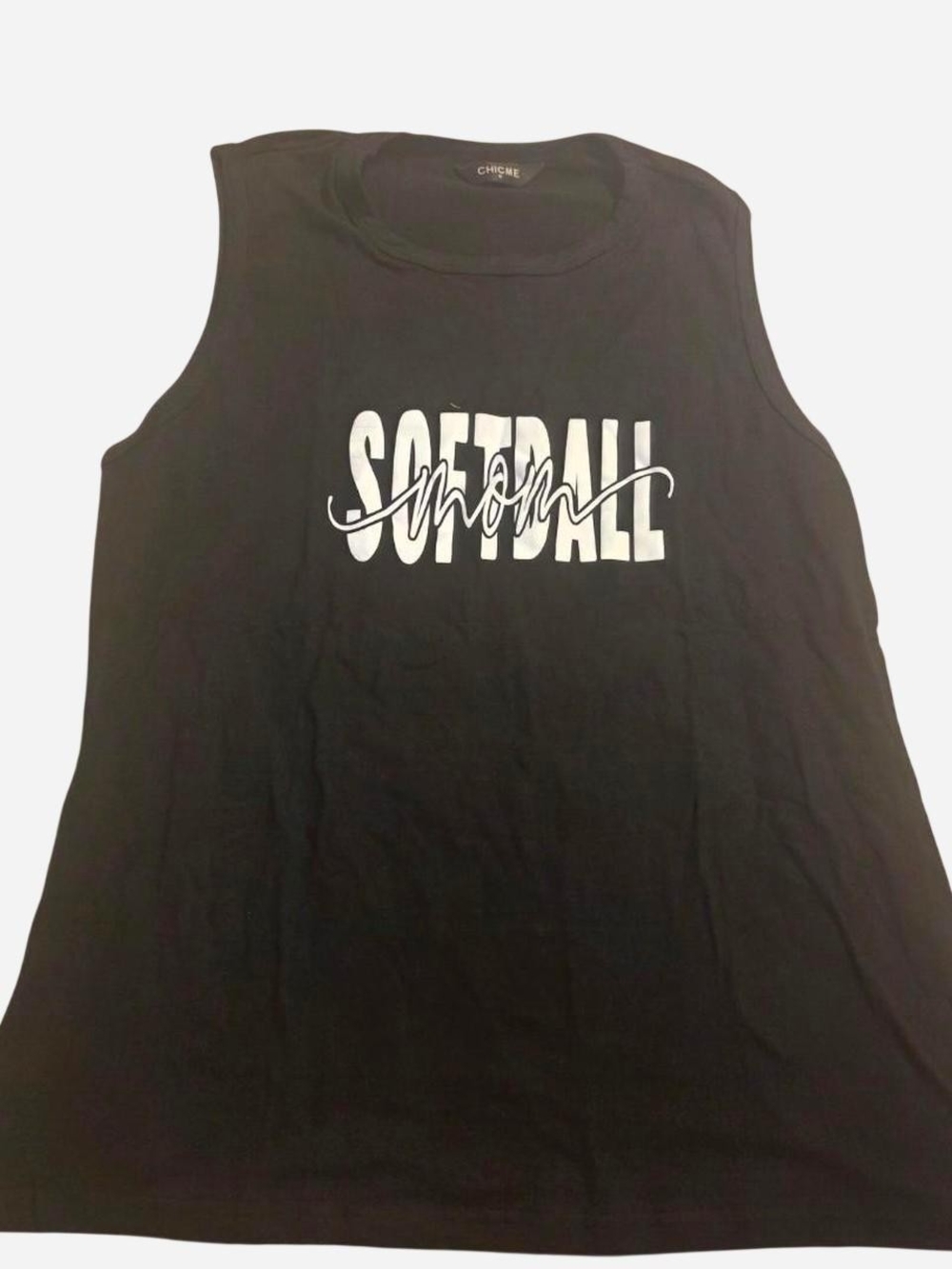 Ladies Graphic Muscle Tee in Black & White Like New